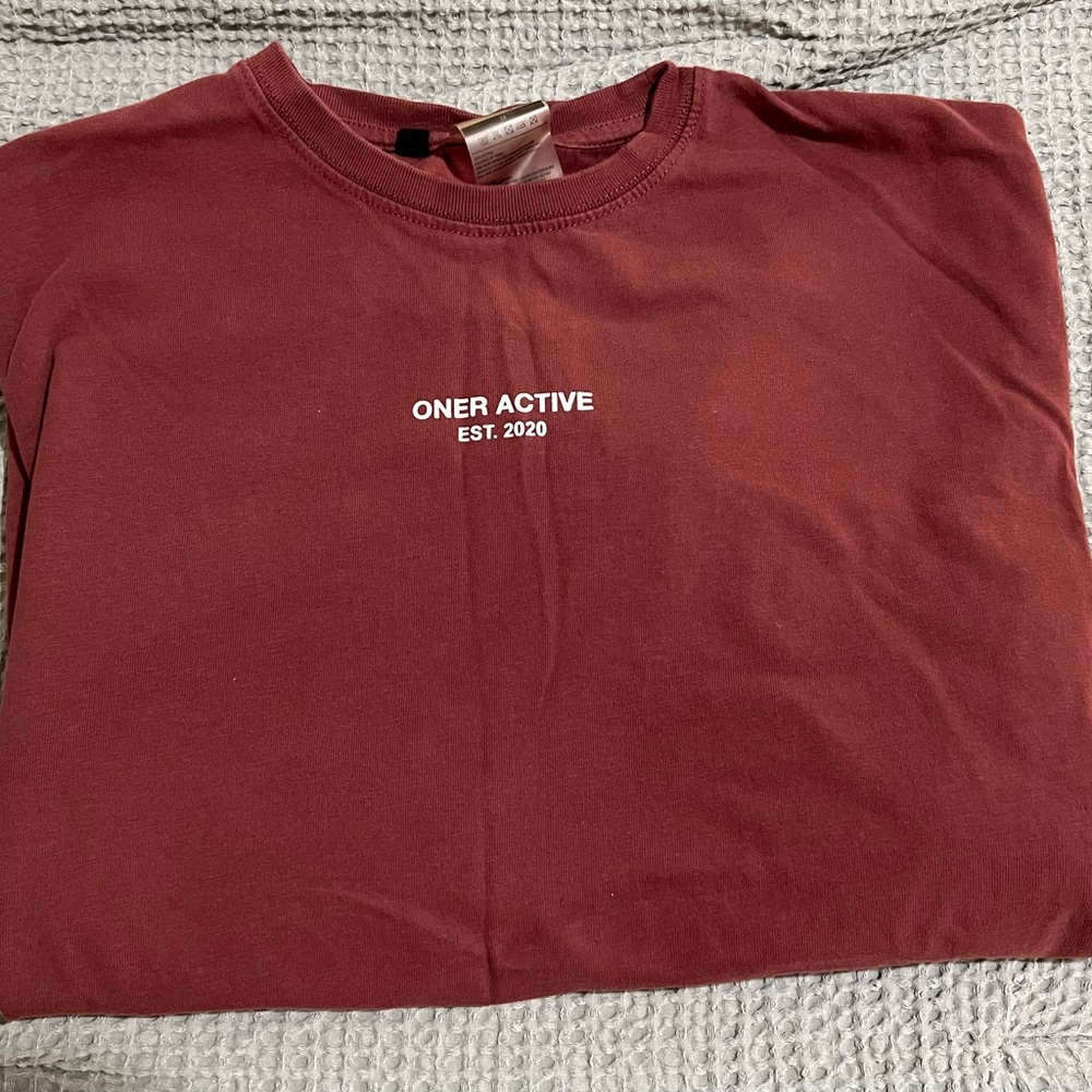 Oner Active Oversized Maroon T-Shirt